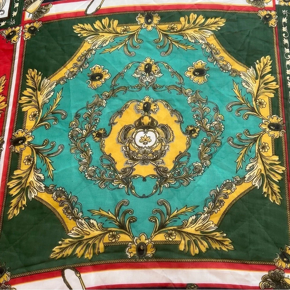 Baroque Print Sarong – 45”x57” Lightweight Sheer Scarf Wrap